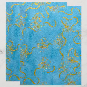 Lámina Remolinos de oro amarillo en papel de scrapbook de