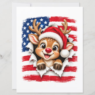 Lámina Reno americano de Navidad