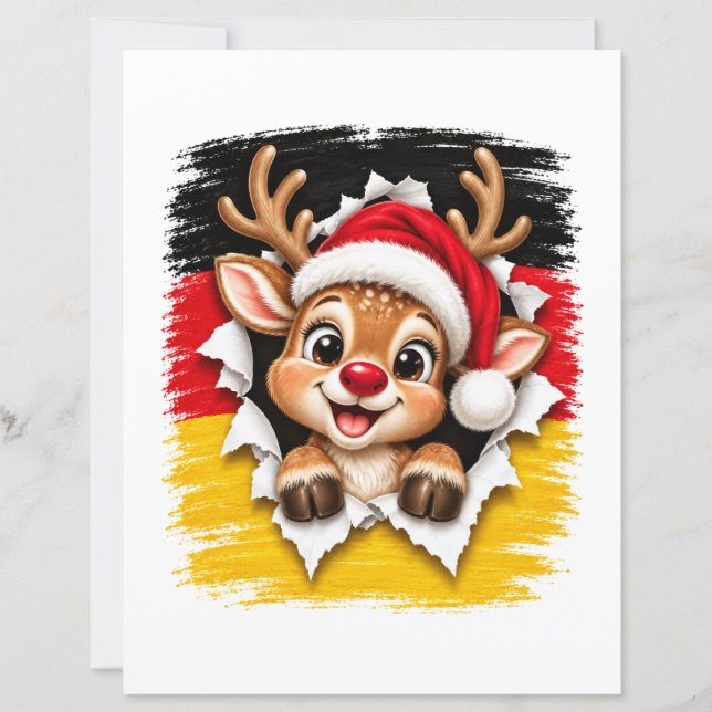 Lámina Reno de Navidad alemán (Anverso)