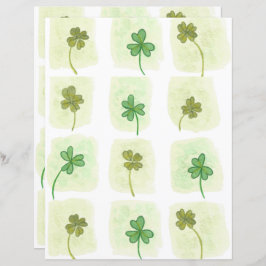 Lámina Reparto de papel de Shamrock y Clover Scrapbook