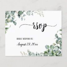 Respuesta RSVP de Eucalipto Floral de Verdor Boda
