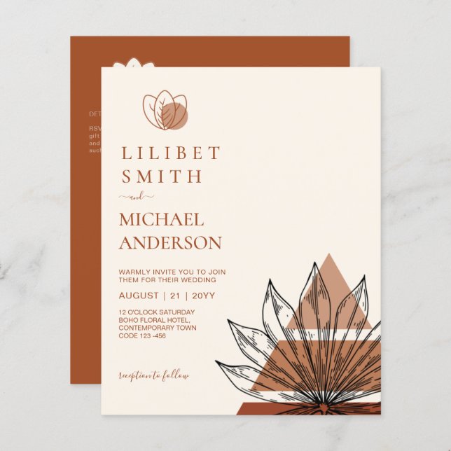 Lámina Resumen Boda geométrico escandinavo japonés (Anverso / Reverso)