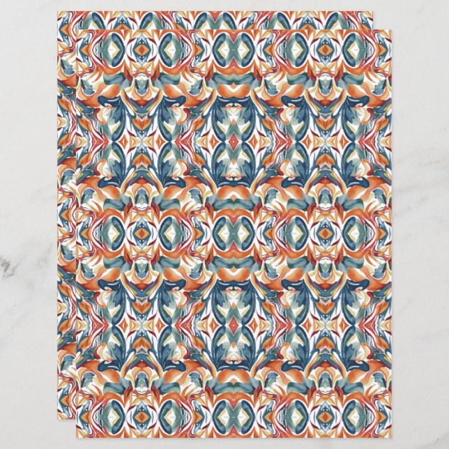 Lámina Resumen de acuarela 4 Papel de cuaderno (Anverso / Reverso)