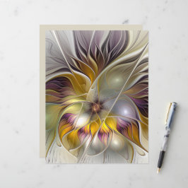 Lámina Resumen de fantasía colorida Flor Fractal Moderno