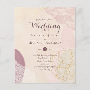 Lámina Resumen de Mustard Lace Merlot Wedding Invitar pre