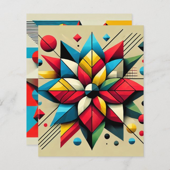 Lámina Resumen de papel de libro gráfico pop de Poinsetti (Anverso / Reverso)