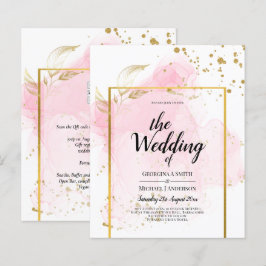 Lámina Resumen de tinta para alcohol de BODA de ORO PINK