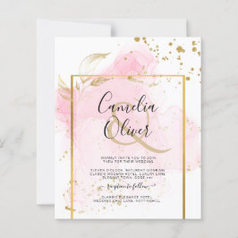 Lámina Resumen de tinta para alcohol de BODA de ORO PINK