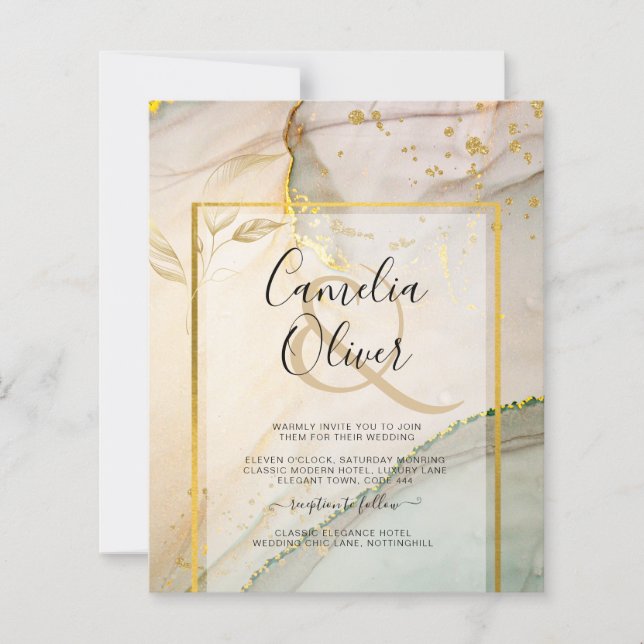 Lámina Resumen de tinta para alcohol Oyster Pearl Gold BO (Anverso)