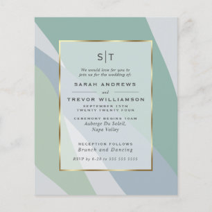 Lámina Resumen del Boda de presupuesto Dusty Blue Pale Sa