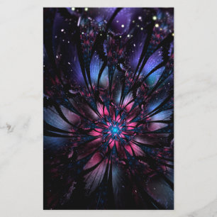 Lámina Resumen del diseño de flor fractal.