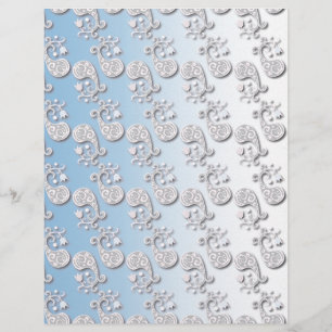 Lámina Resumen Floral azul bebé y pastel rosado