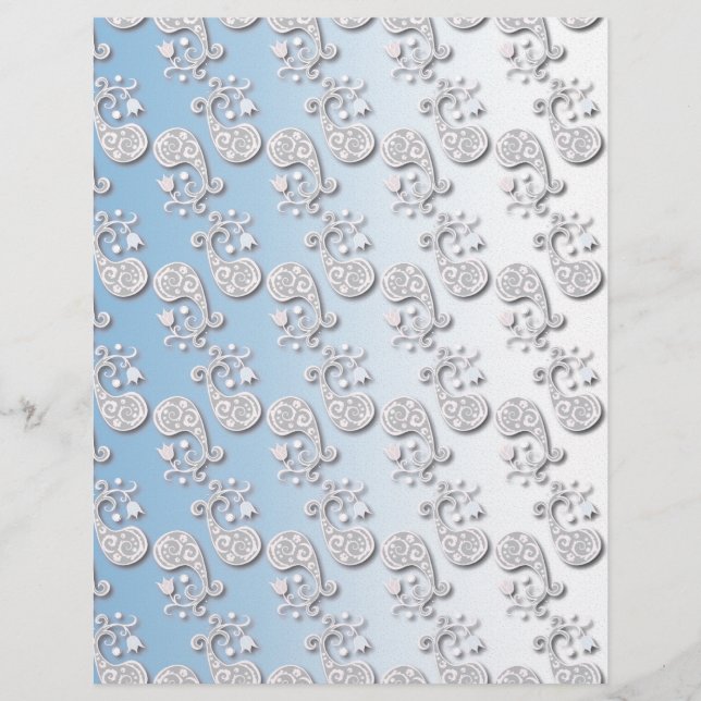 Lámina Resumen Floral azul bebé y pastel rosado (Anverso)