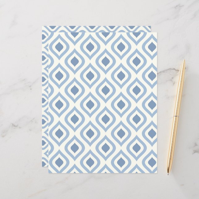 Lámina Resumen geométrico, azul y blanco roto (Anverso/Reverso In Situ)