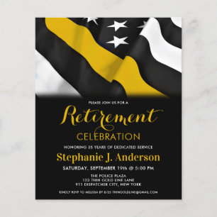 Lámina Retiro de la bandera de la línea de oro delgada de