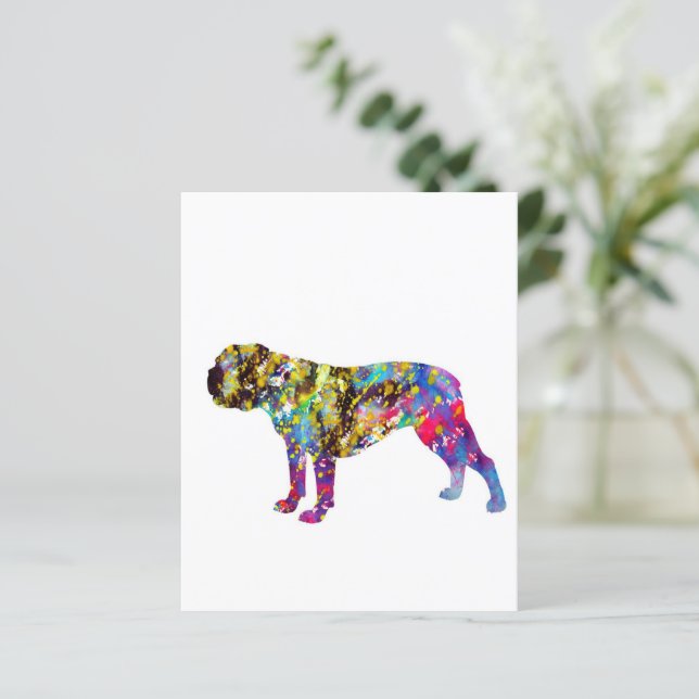 Lámina Retrato acuarela de arte de bulldog (Anverso de pie)