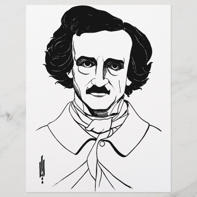 Lámina Retrato de Edgar Allan Poe (Anverso)