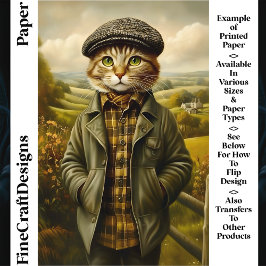 Lámina Retrato de gato lindo en papel de cuaderno de mini