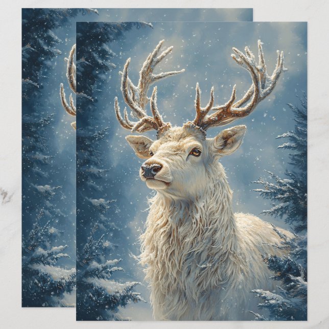 Lámina Retrato de la escalera blanca Papel de carátula de (Anverso / Reverso)