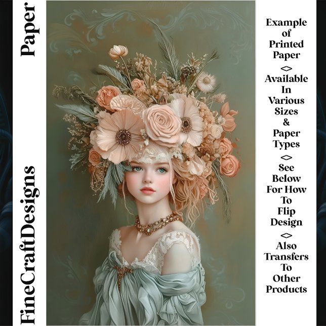 Lámina Retrato floral de Shabby Chic CN1 Papel de cartón  (Subido por el creador)