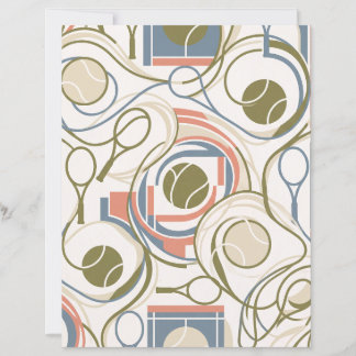 Lámina Retro Abstract Tennis Rackets Scrapbook Paper