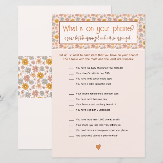 Lámina Retro Boho Floral Whats en tu juego de teléfono (Anverso / Reverso)