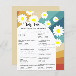 Lámina Retro Groovy - Baby Trivia | Juego Baby Shower