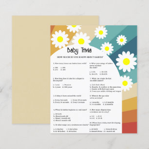 Lámina Retro Groovy - Baby Trivia   Juego Baby Shower
