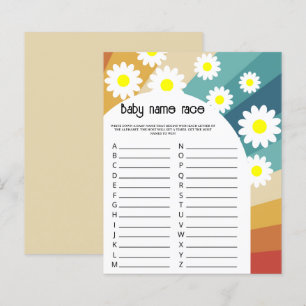 Lámina Retro Groovy - Juego de carreras de nombres de beb