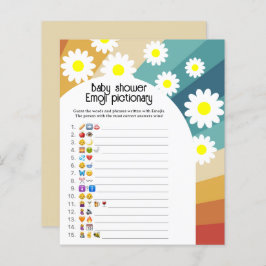 Lámina Retro Groovy - juego de fotos de Emoji con ducha d