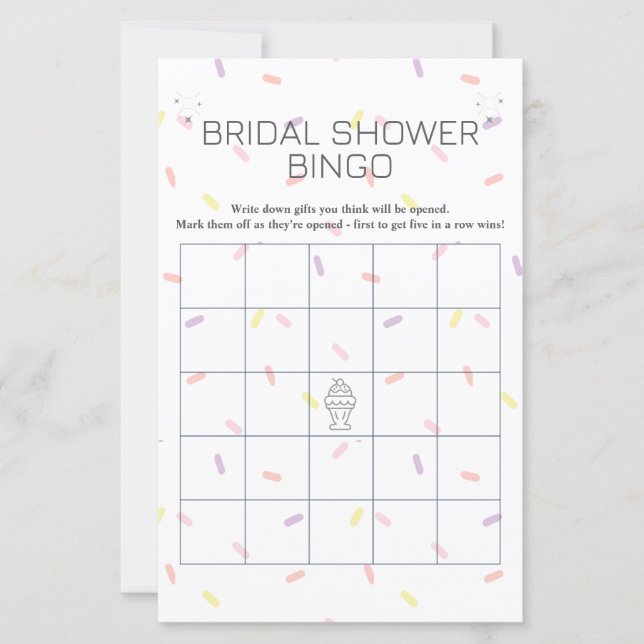 Lámina Retro Ice Cream Sundae Bridal Shower Bingo (Anverso)