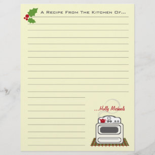Lámina Retro Navidades de comida para cocinar papel recet