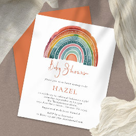 Lámina Retro presupuestario boho arcoiris Baby Shower boh