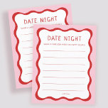 Lámina Retro rosa y ducha de novias Ideas de noche de fie<br><div class="desc">Retro Pink y Bridal Shower Red Date Nocturno Ideas Tarjetas</div>
