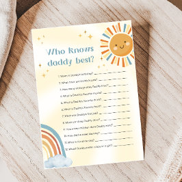 Lámina Retro Sunshine Baby Shower Who Knows Daddy Game