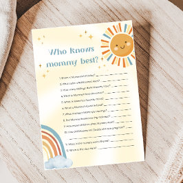 Lámina Retro Sunshine Baby Shower Who Knows Mommy Game