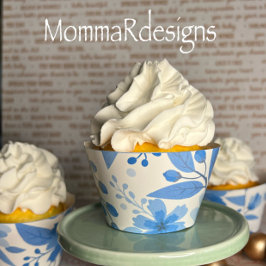 Lámina Revestimiento de quequitos de flores azules, envol