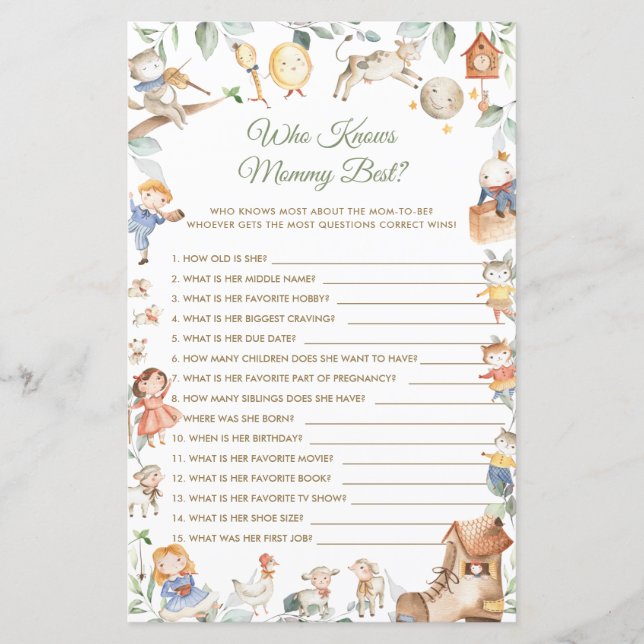 Lámina Rhyme de enfermería que conoce a mi mamá mejor jue (Anverso)