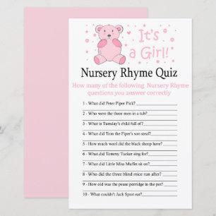 Lámina Rhyme Prueba de oso rosa Nursery juego de ducha pa