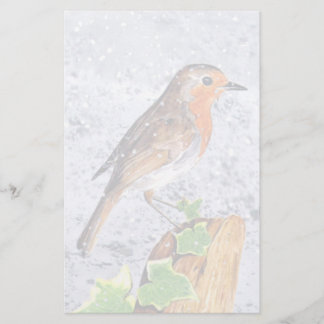 Lámina Robín rojo en el arte de la nieve