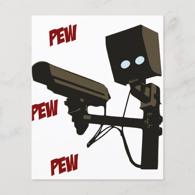 Lámina Robot de arma láser Pew Pew Pew (Anverso)