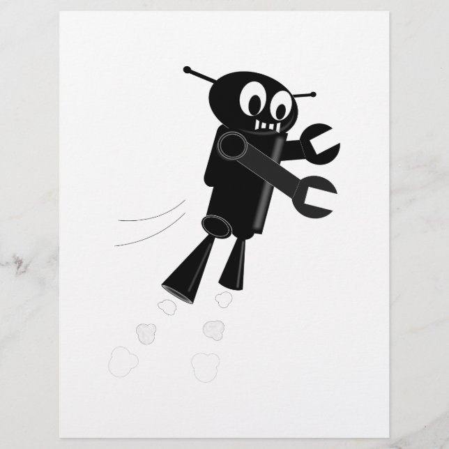 Lámina Robot Volador Negro (Anverso)