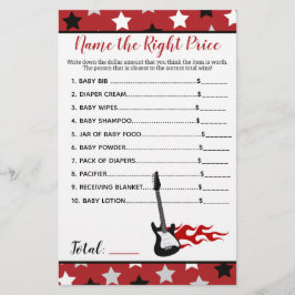 Lámina Rockabye, estrella de rock rojo, nombra juego de d