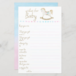 Lámina Rockefas Caballo Azul Rosa Género Deseos Neutrales