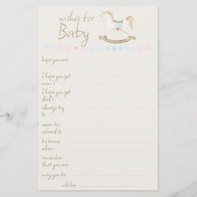 Lámina Rockefeller Blue Pink Gender Neutral Baby Shower (Anverso)