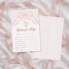 Lámina Rocking Horse Wishes For Baby Advice Game Card