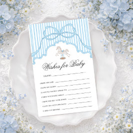 Lámina Rocking Horse Wishes For Baby Advice Game Card