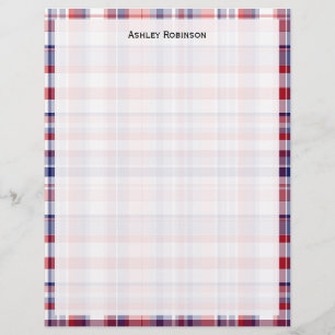 Lámina Rojo, blanco, azul de madrás preppy