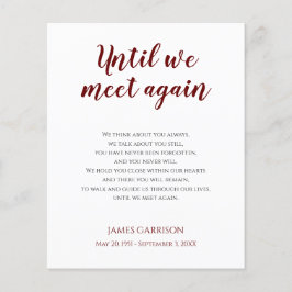 Lámina Rojo hasta que nos encontramos de nuevo en memoria