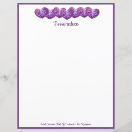 Lámina Romántica fila de Bonitos moradas personalizada